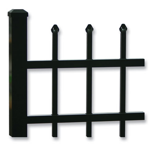 Commercial Castle Aluminum Fence Closeup