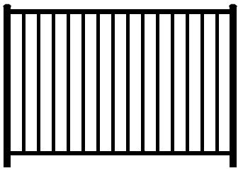 Residential Grade Mansion Style Aluminum Fencing Section